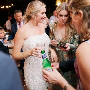 Retrofete White Sequin After Party Dress